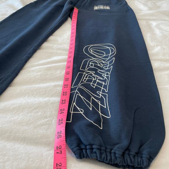 The Mayfair Group 0$ To Be Nice Blue Sweatpants Women's Size S/M 100% Cotton - Picture 7 of 8